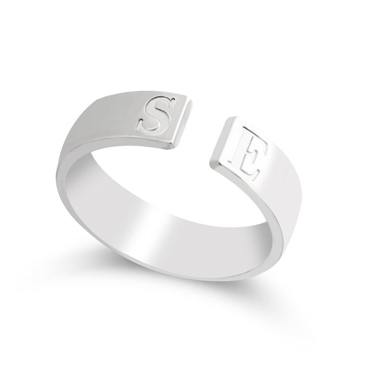 Open Ring with Initials