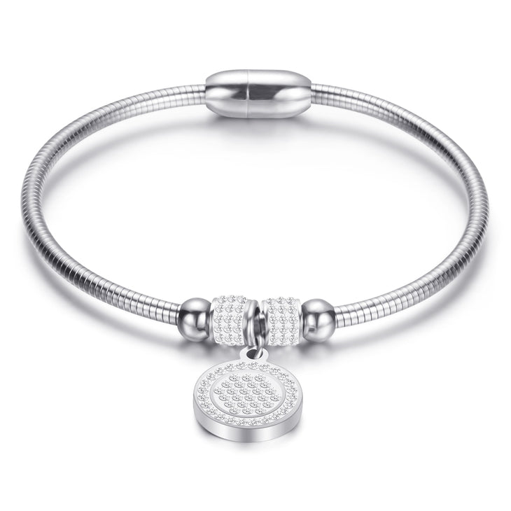 Snake Chain Bracelet with Zirconia