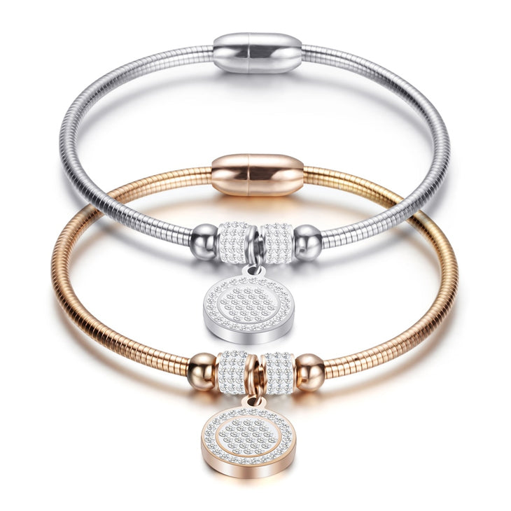 Snake Chain Bracelet with Zirconia