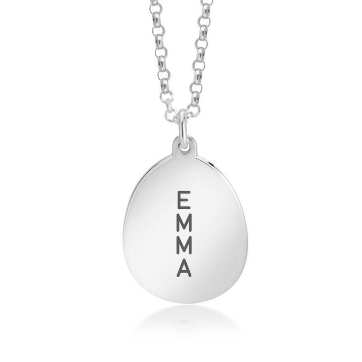 Engraved Oval Necklace