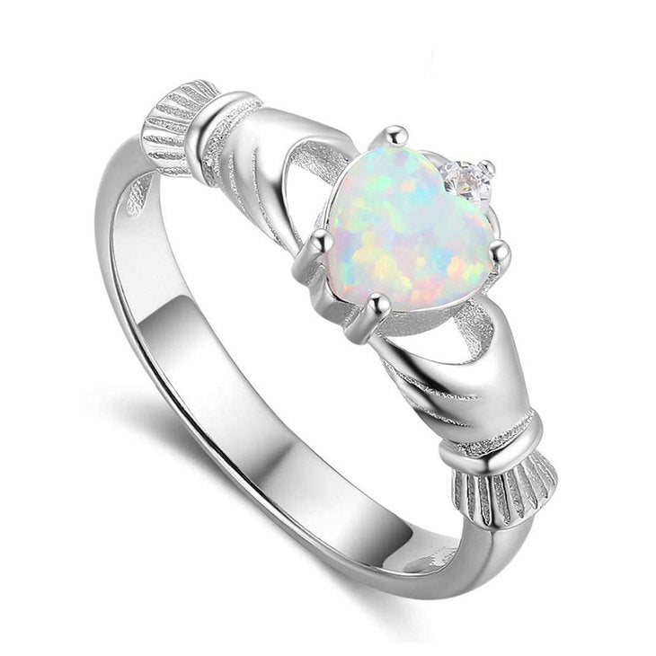 Opal Claddagh Ring