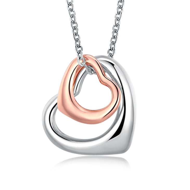 Two Tone Cut Out Heart Necklace