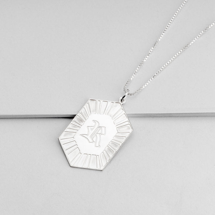 Hexagon Initial Necklace