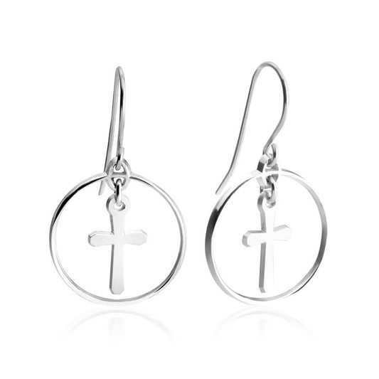 Cross Hoop Earrings