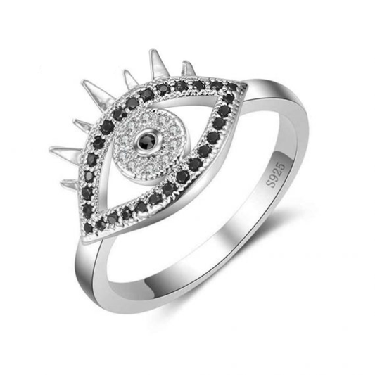 Black Zirconia Evil Eye Ring