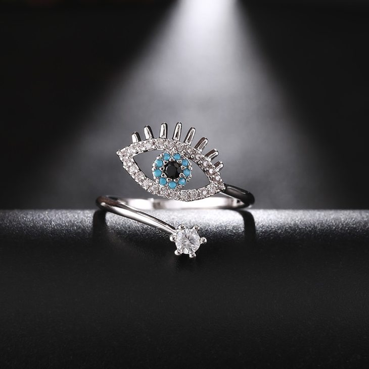 Two Layer Turquoise Evil Eye Ring