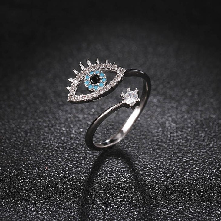 Two Layer Turquoise Evil Eye Ring