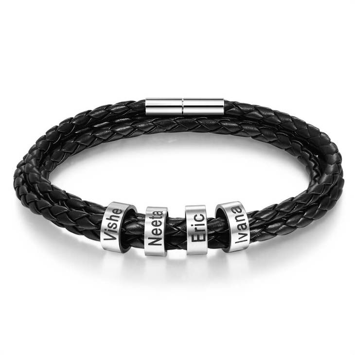 Braided Leather Bracelet for Men