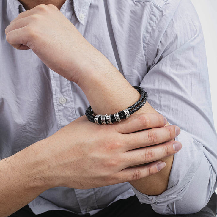 Braided Leather Bracelet for Men