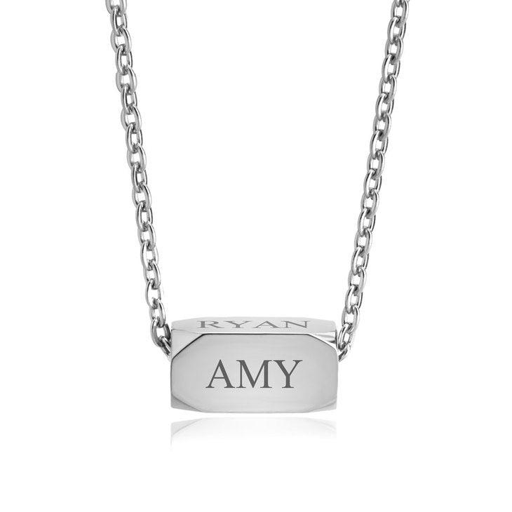 Engraved Spinning Bar Necklace