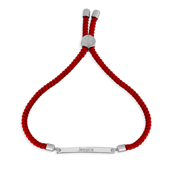 Personalized Cord Bar Bracelet