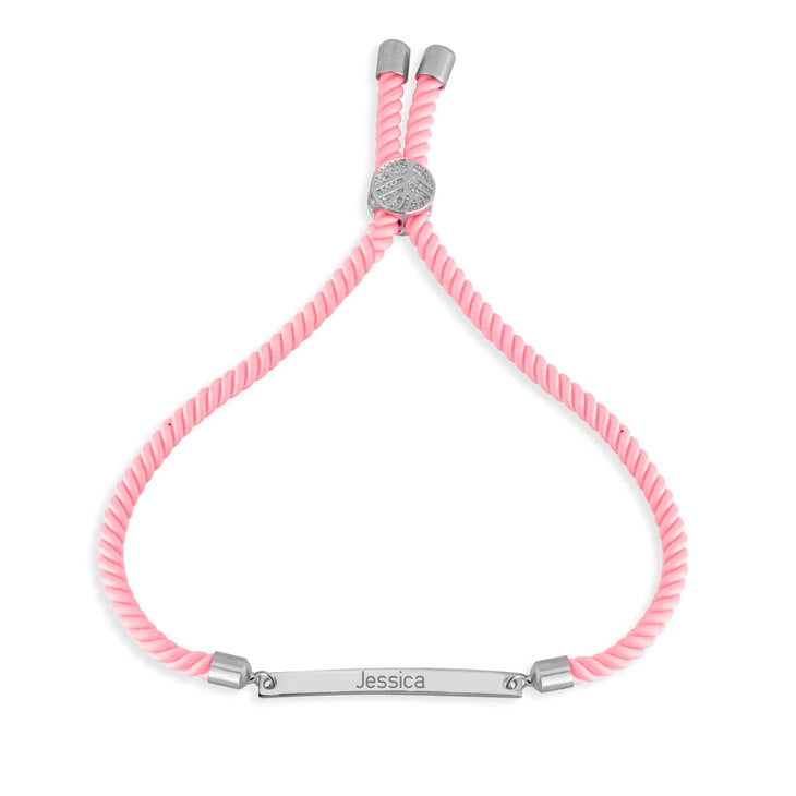 Personalized Cord Bar Bracelet