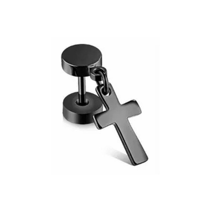 Dangle Black Cross Earrings