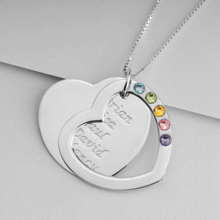 Heart Birthstone Mother Necklace