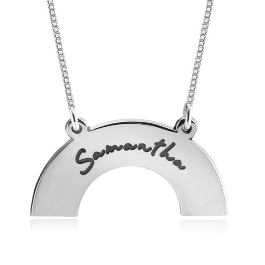 Half Circle Engraved Necklace