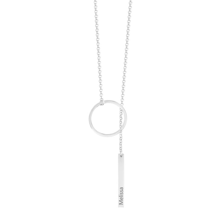 Engraved Hanging Bar Necklace
