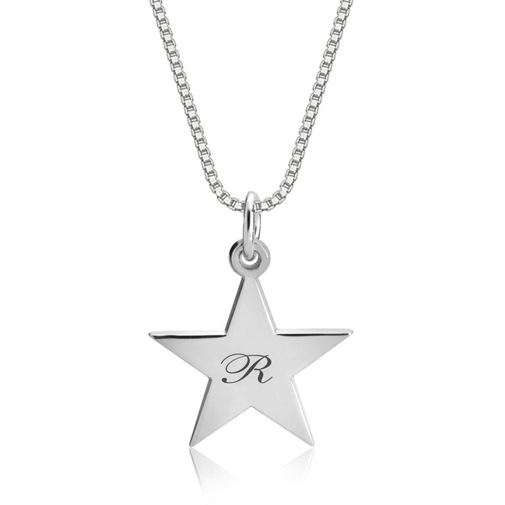 Delicate Engraved Star Necklace