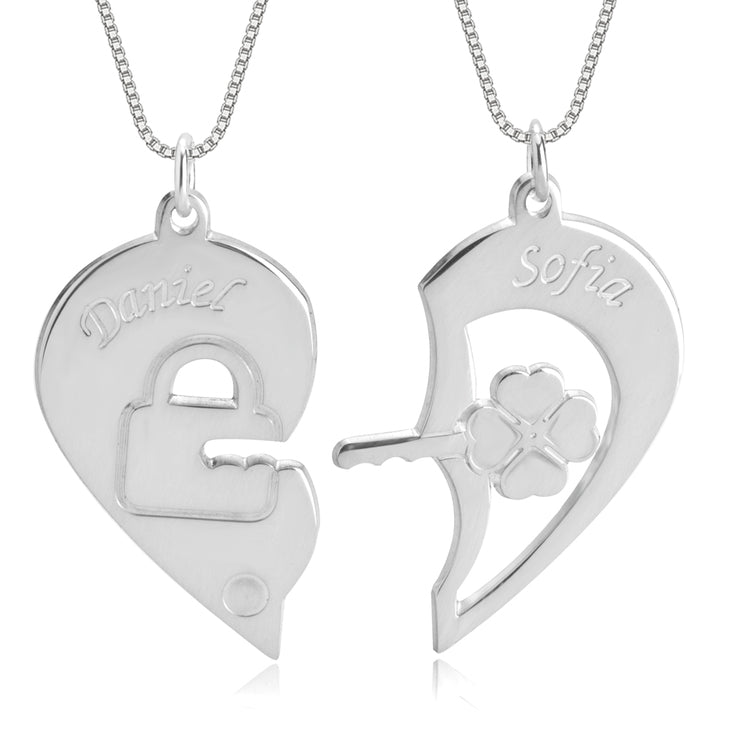 Lock and Key Necklace for Couples