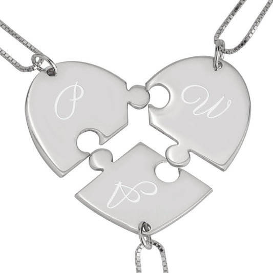 3 Piece Initial Puzzle Necklace