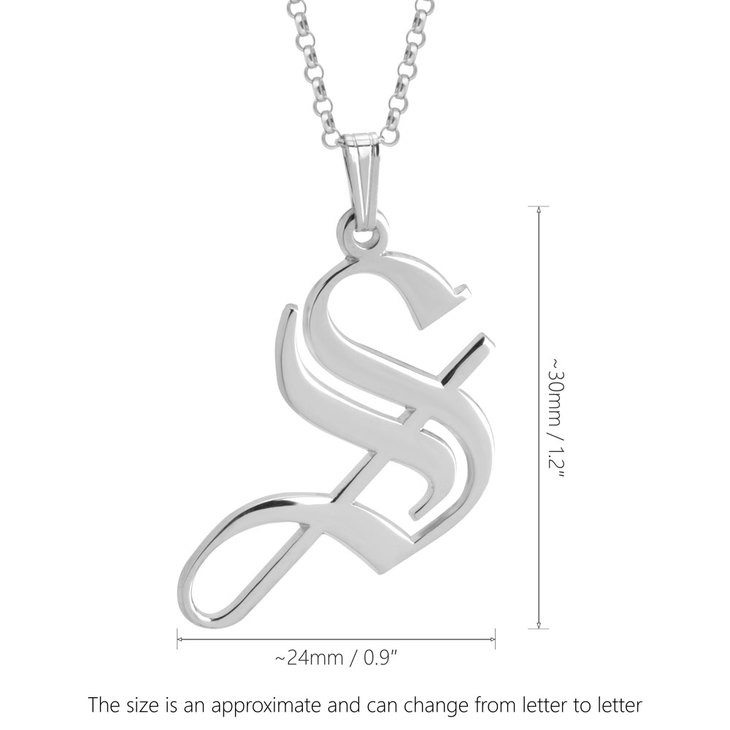 Gothic Initial Necklace
