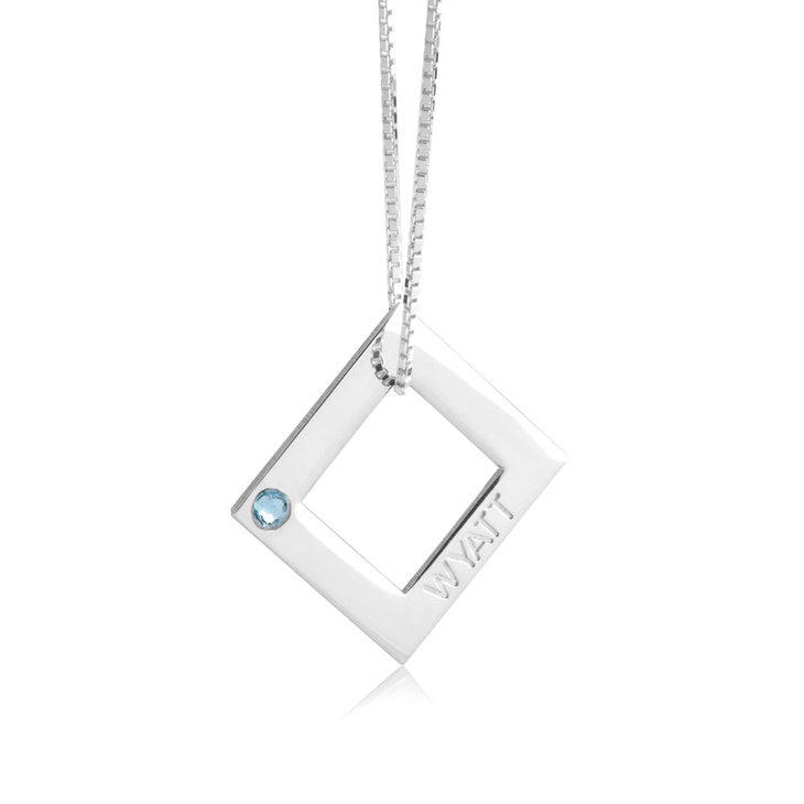 Geometric Shape Engraved Necklace