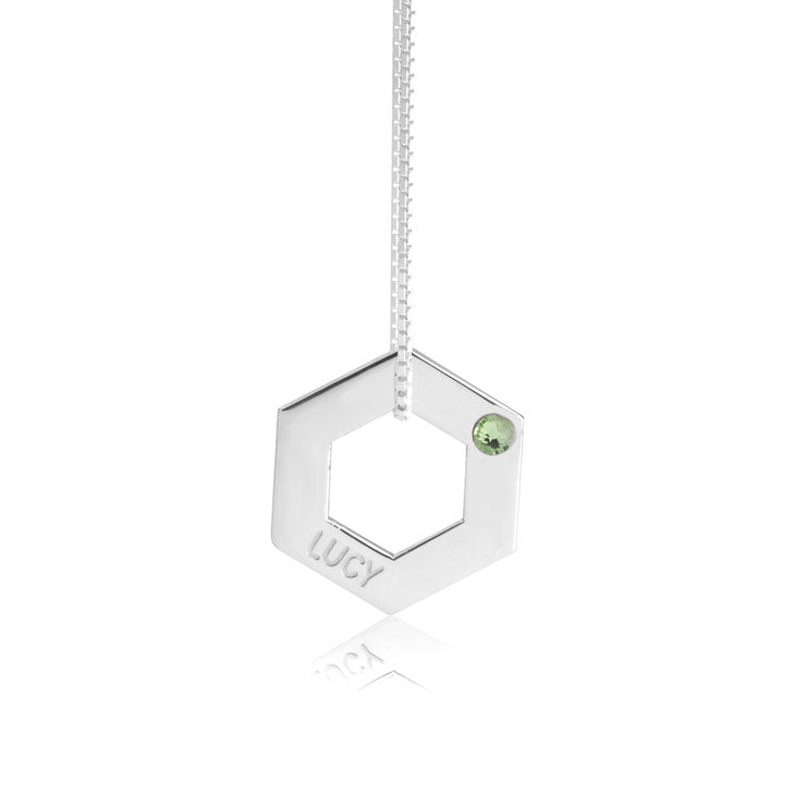 Geometric Shape Engraved Necklace