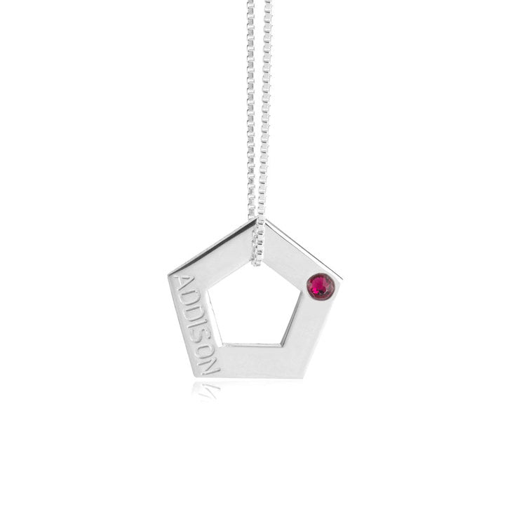 Geometric Shape Engraved Necklace