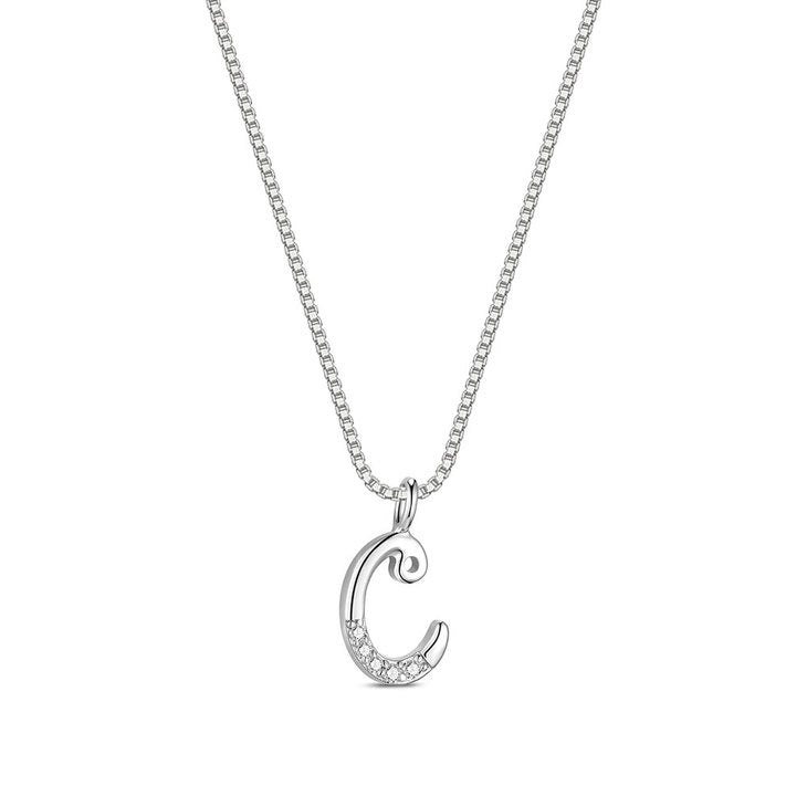 Delicate CZ Initial Necklace