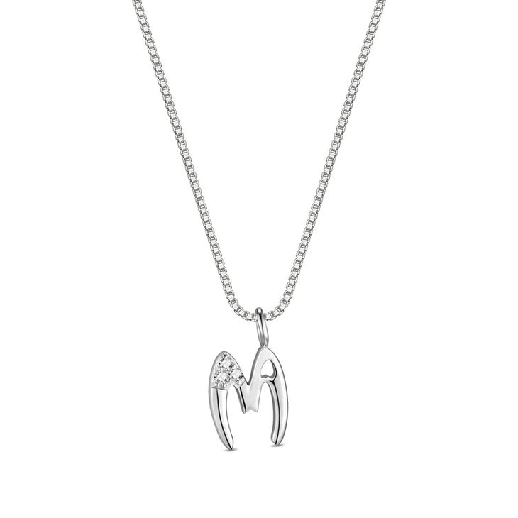Delicate CZ Initial Necklace