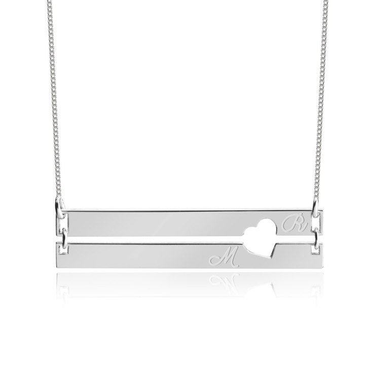 Engraved Bar Necklace with Two Initials