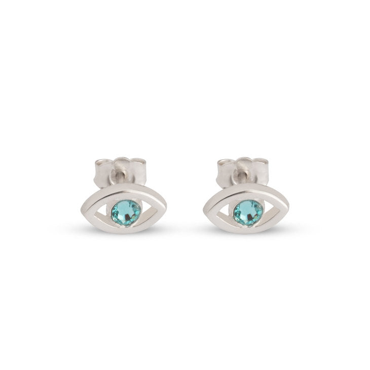 Evil Eye Birthstone Stud Earrings