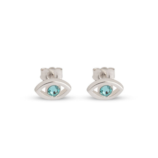 Evil Eye Birthstone Stud Earrings