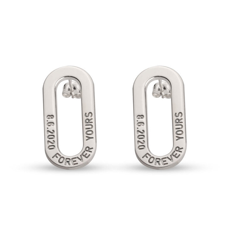 Engraved Chain Link Earrings