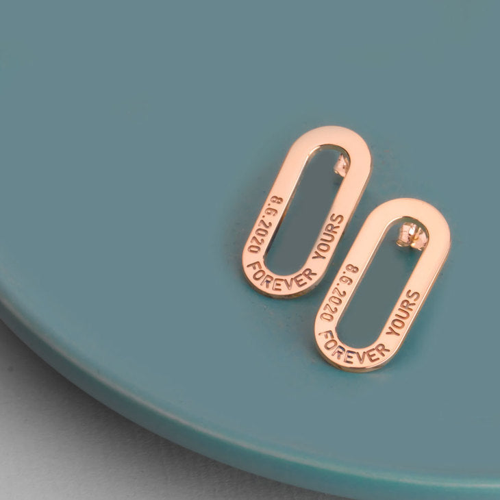 Engraved Chain Link Earrings