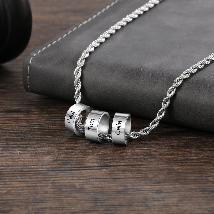 Unisex Necklace with Personalized Beads