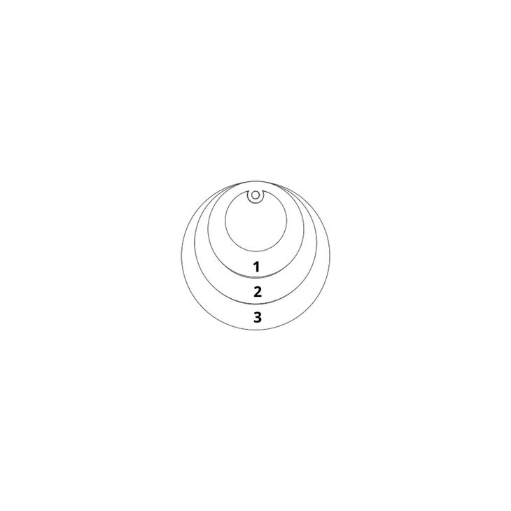 Three Tone Ring Engraved Mother Necklace