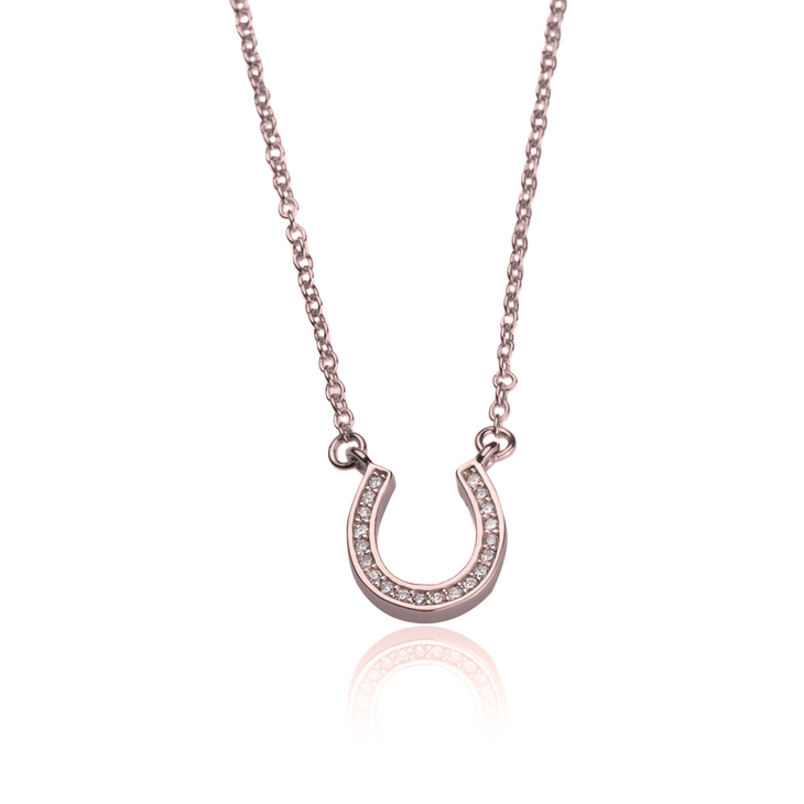Cubic Zirconia Horseshoe Necklace