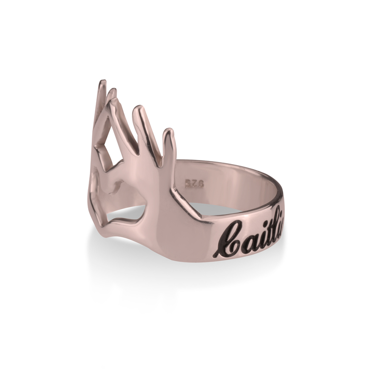 Ring With Hands And Heart