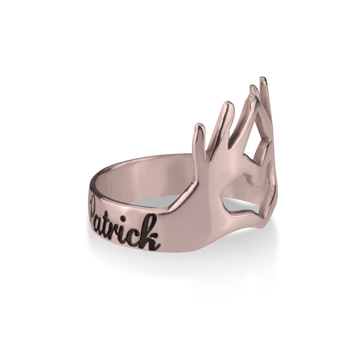 Ring With Hands And Heart