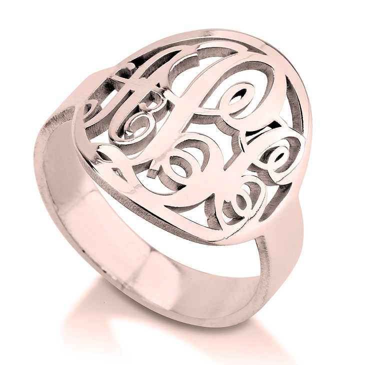 Cutout Framed Monogram Ring