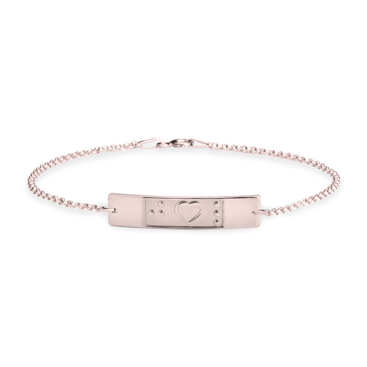 Heart Bar Braille Bracelet