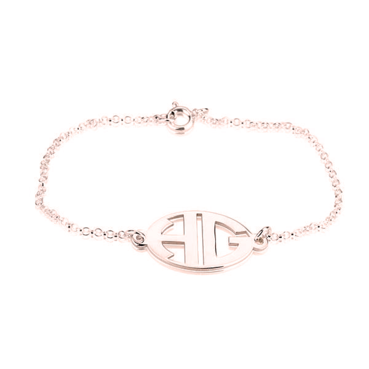 Block Letter Cut Out Monogram Bracelet
