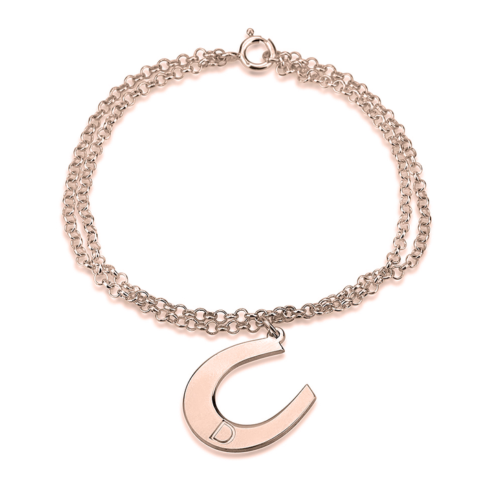 Horseshoe Bracelet with Initial