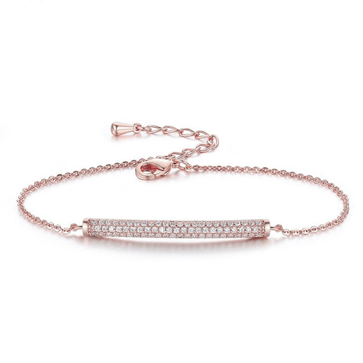 Dainty Bar Bracelet with Cubic Zirconia