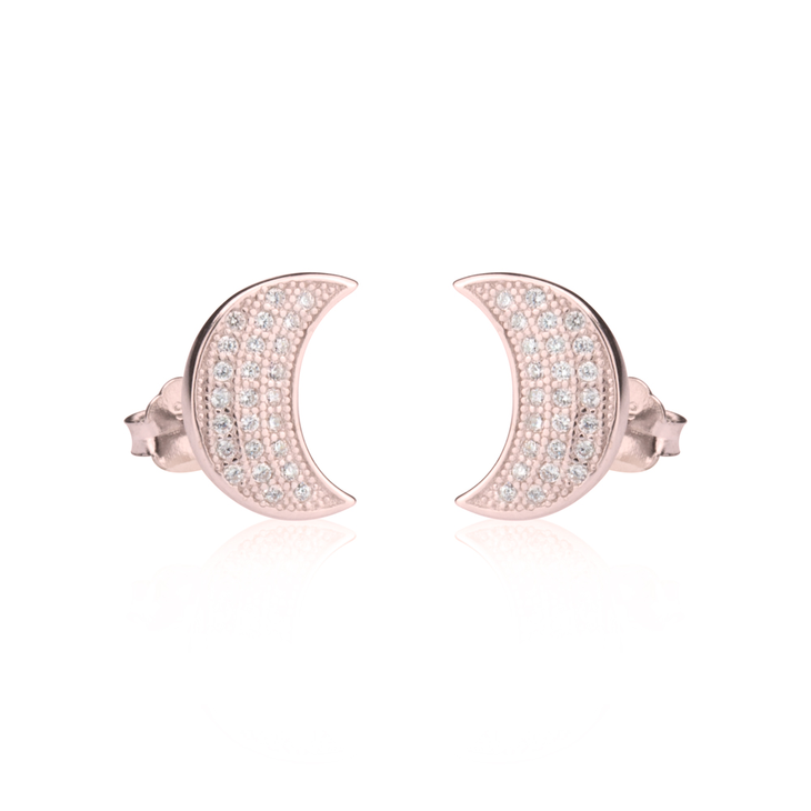 Cubic Zirconia Half Moon Earrings