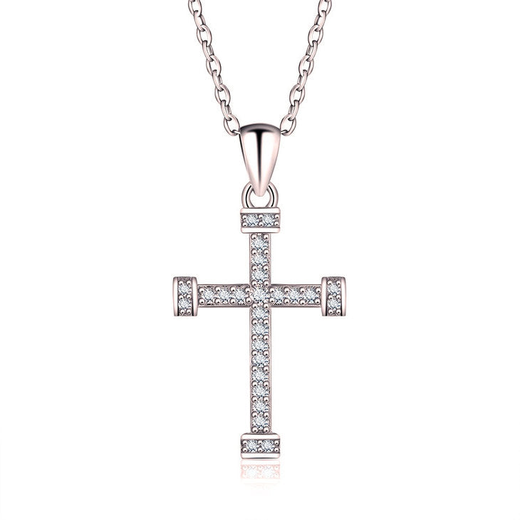 Cubic Zirconia Cross Pendant Necklace