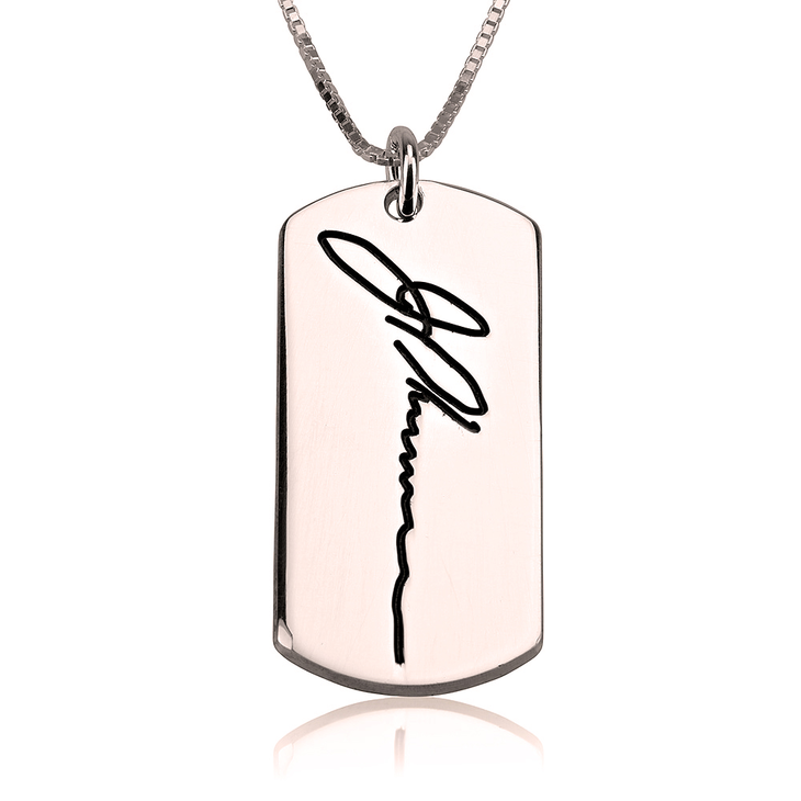 Dog Tag Handwriting Necklace