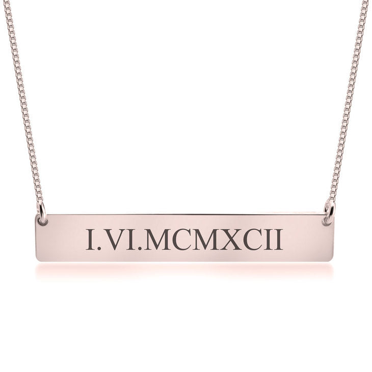 Roman Numeral Date Necklace