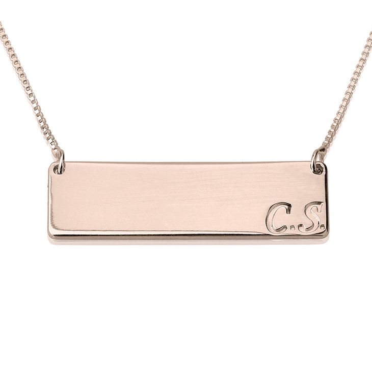 Bar Necklace with Initial