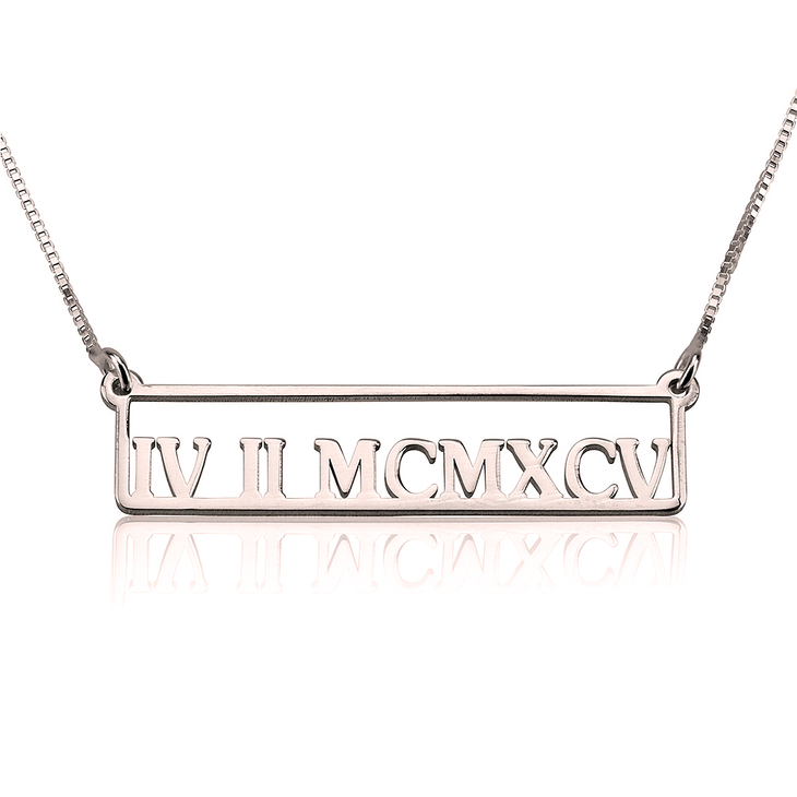 Personalized Roman Numeral Necklace
